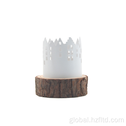 Metal Holder for Party Christams Candle Holder with Wooden Bottom Factory